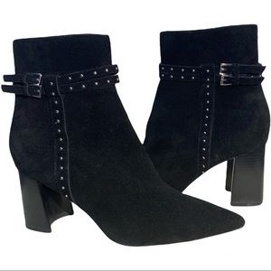 PAIGE Celia Black Suede Studded Bootie Size 9